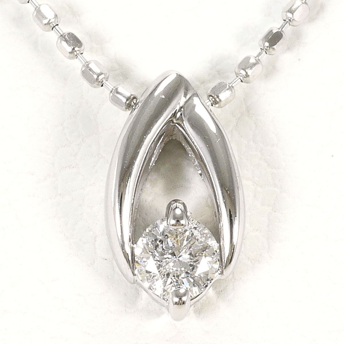 K18WG ネックレス ダイヤ 0.10ct 約40cm 総重量約1.7g ジュエリー 送料無料 新品同様 【中古】 ギフトラッピング無料｜ワンダープライス　店