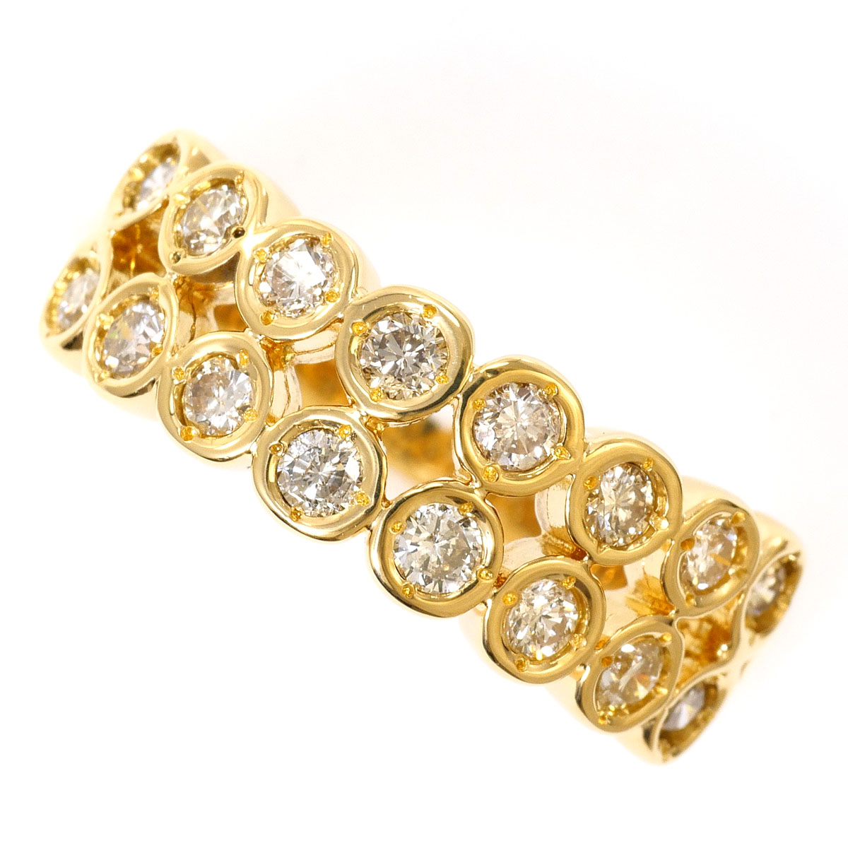 K18YG リング・指輪 10号 ダイヤ 0.50ct カード鑑別書 総重量約4.8g ジュエリー 送料無料 新品同様 【中古】 ギフトラッピング無料|ワンダープライス 店