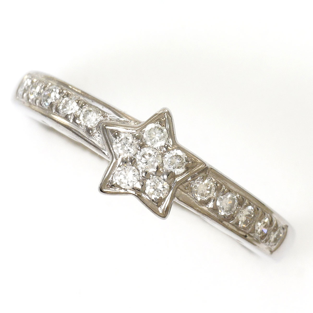 K18WG リング・指輪 12号 ダイヤ 0.24ct カード鑑別書 総重量約3.8g ジュエリー 送料無料 新品同様 【中古】 ギフトラッピング無料