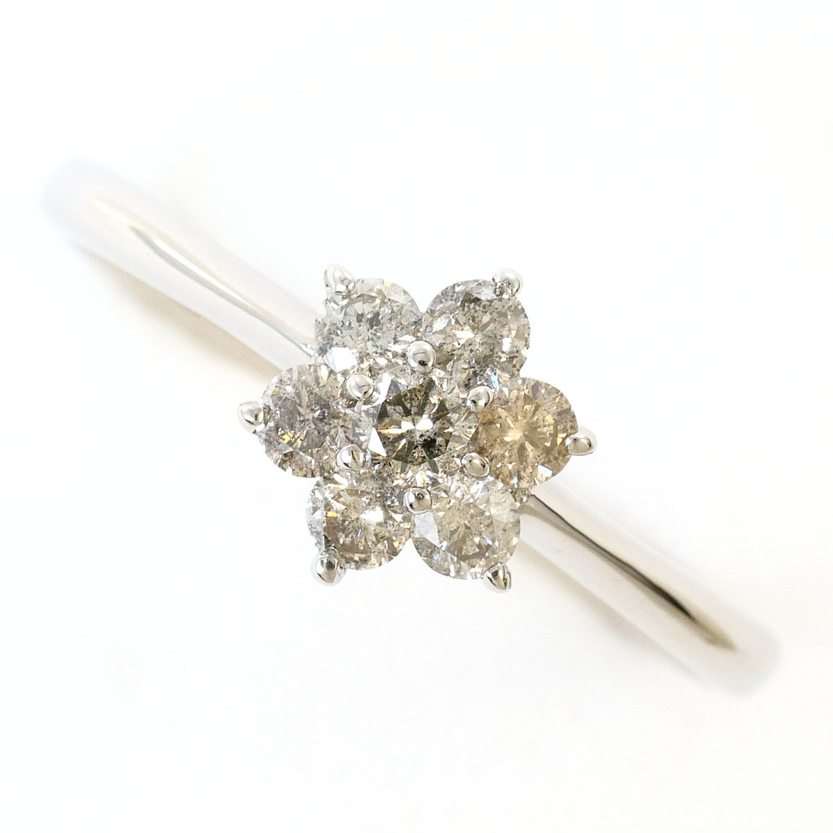 K14WG リング・指輪 20号 ダイヤ 0.50ct 総重量約1.5g ジュエリー 送料無料 新品同様 【中古】 ギフトラッピング無料｜ワンダープライス　店