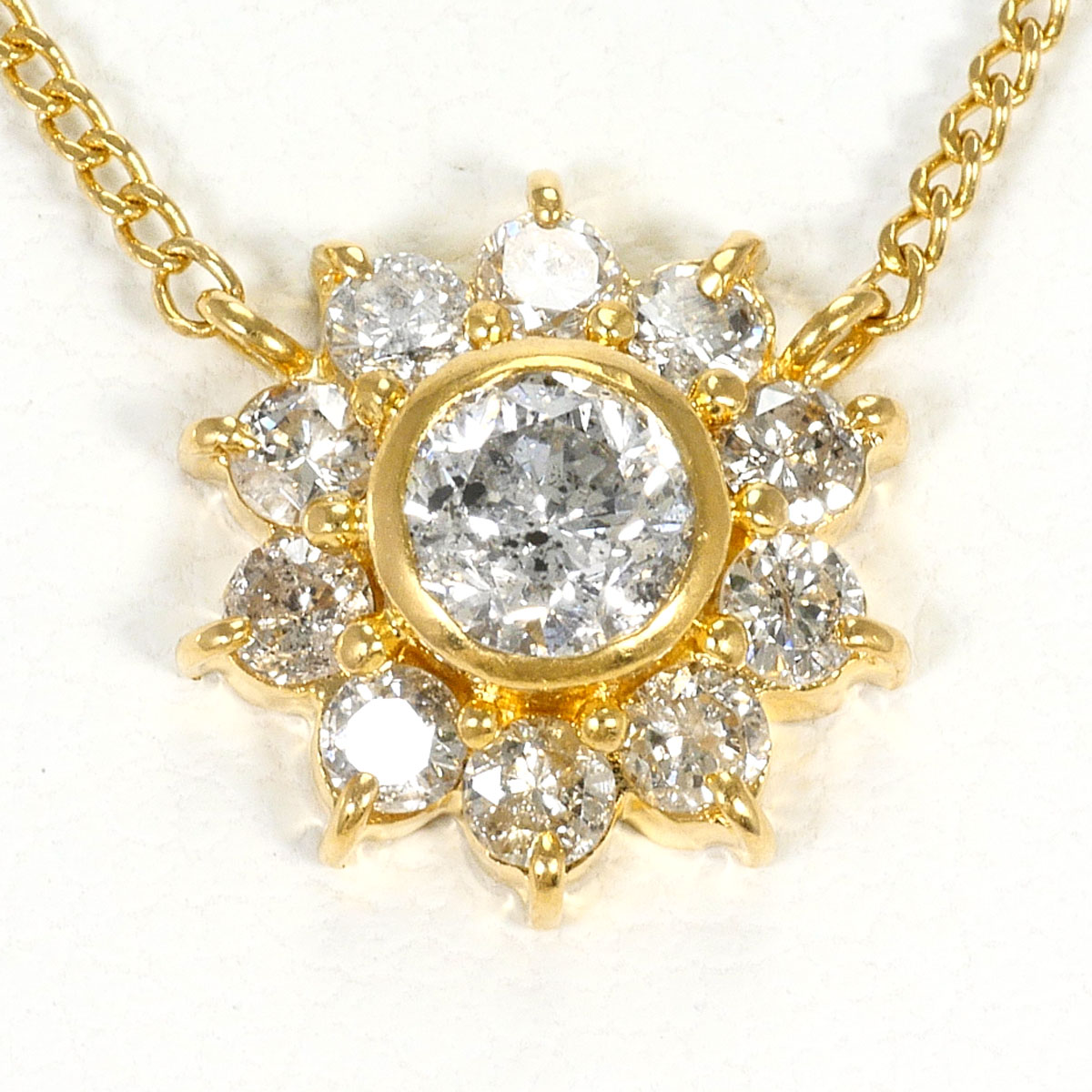 K18YG ネックレス ダイヤ 0.50ct 約41cm 総重量約2.5g ジュエリー 送料無料 新品同様 【中古】 ギフトラッピング無料