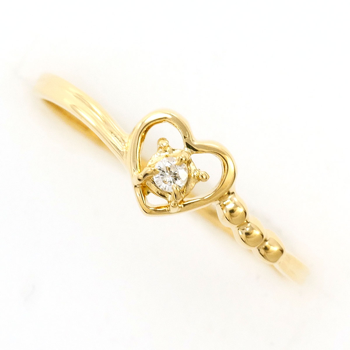K18YG リング・指輪 10号 ダイヤ 総重量約1.0g ジュエリー 送料無料 新品同様 【中古】 ギフトラッピング無料｜ワンダープライス　店