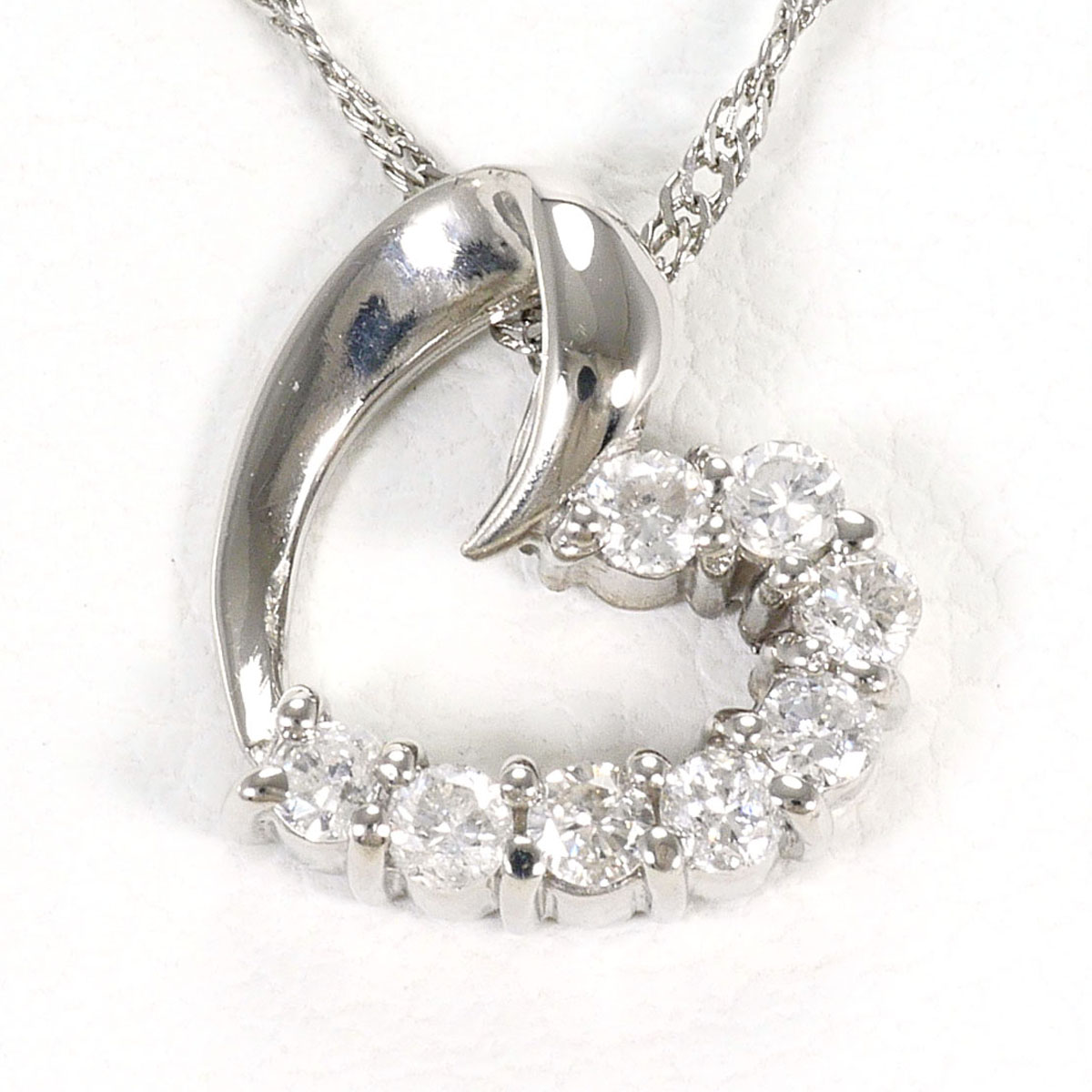 PT850/プラチナ PT900/プラチナ ネックレス ダイヤ 0.18ct 約42cm 総重量約2.6g ジュエリー 送料無料 新品同様 【中古】 ギフトラッピング無料 45,370円