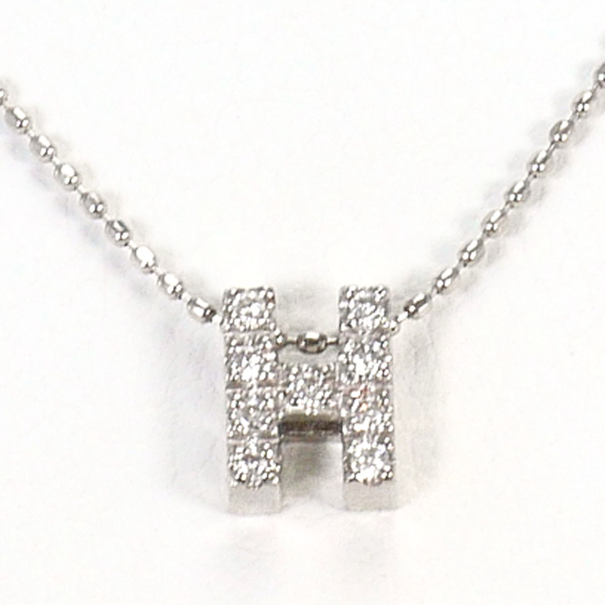 K18WG ネックレス ダイヤ 0.06ct 約40cm 総重量約1.9g ジュエリー 送料無料 新品同様 【中古】 ギフトラッピング無料|ワンダープライス 店