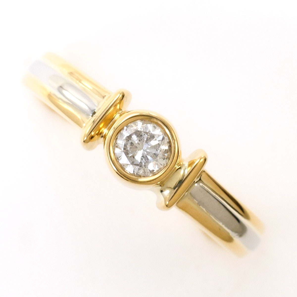 PT900/プラチナ K18YG リング・指輪 10.5号 ダイヤ 0.20ct 総重量約2.4g ジュエリー 送料無料 新品同様 【中古】 ギフトラッピング無料|ワンダープライス 店