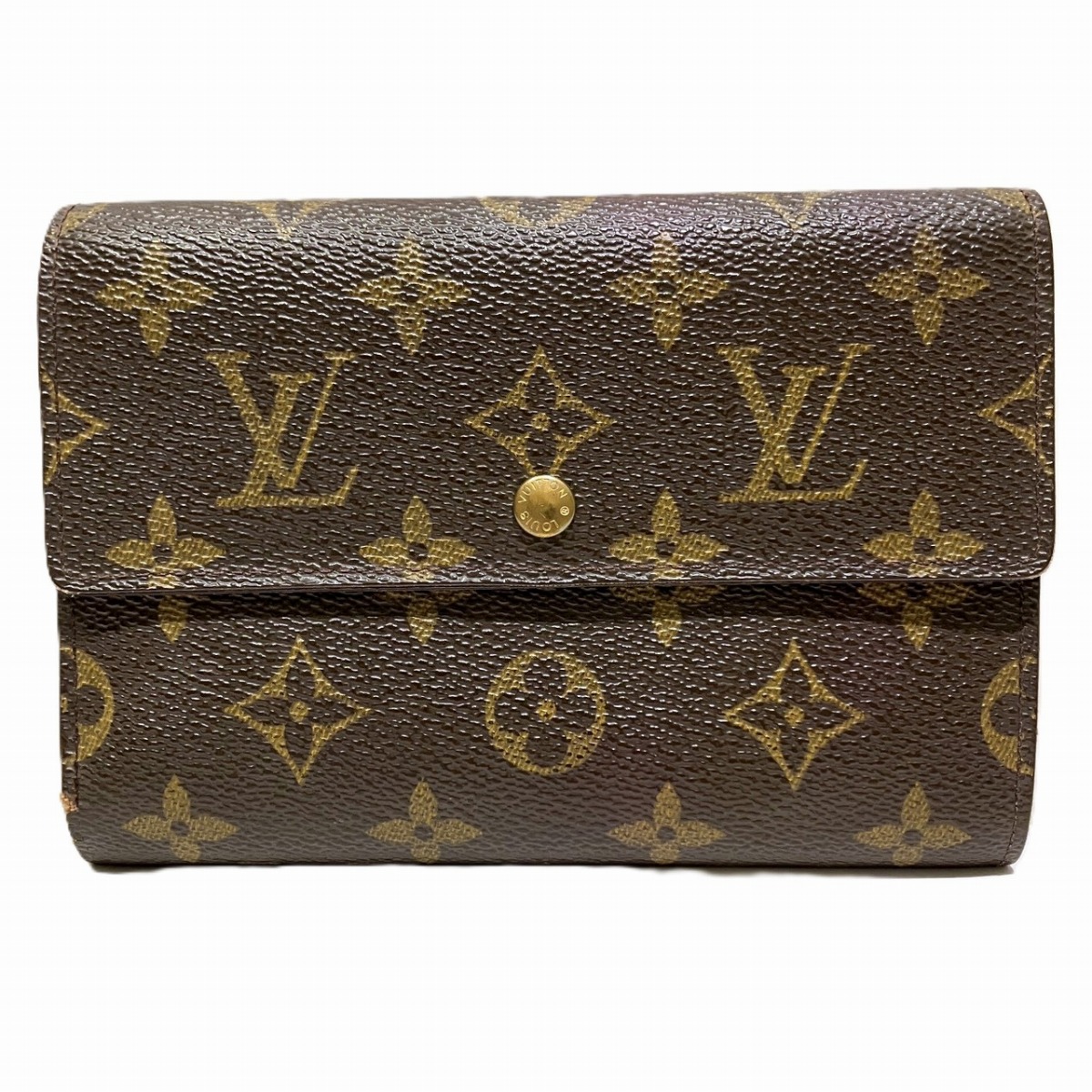 ルイ・ヴィトン LOUIS VUITTON  ポルトトレゾールエテュイパピエ 三つ折り銭入れ モノグラム トアル地 M61202 貨物輸送無料 【中古】
