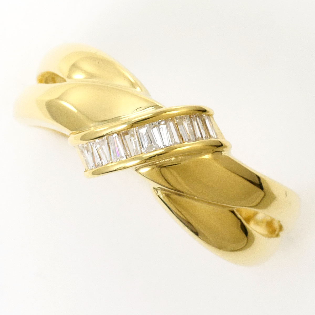 K18YG リング・指輪 12号 ダイヤ 0.11ct 鑑別書 総重量約2.9g ジュエリー 送料無料 新品同様 【中古】 ギフトラッピング無料｜ワンダープライス　店