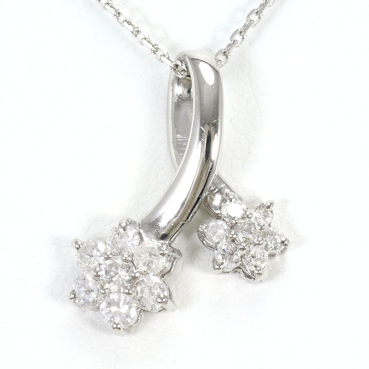 PT900/プラチナ PT850/プラチナ ネックレス ダイヤ 0.50 ct 鑑別書 約50cm 総重量約4.2g ジュエリー 送料無料 新品同様 【中古】 ギフトラッピング無料｜ワンダープライス　店