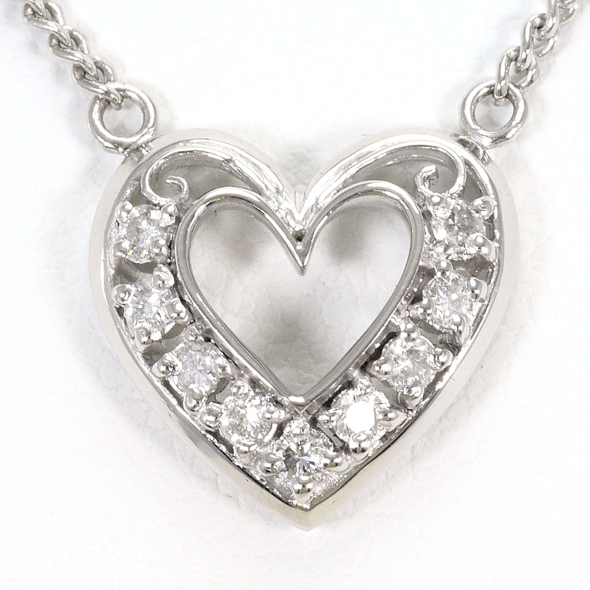 PT850/プラチナ ネックレス ダイヤ 0.18 ct 鑑別書 約40cm 総重量約6.1g ジュエリー 送料無料 新品同様 【中古】 ギフトラッピング無料|ワンダープライス 店