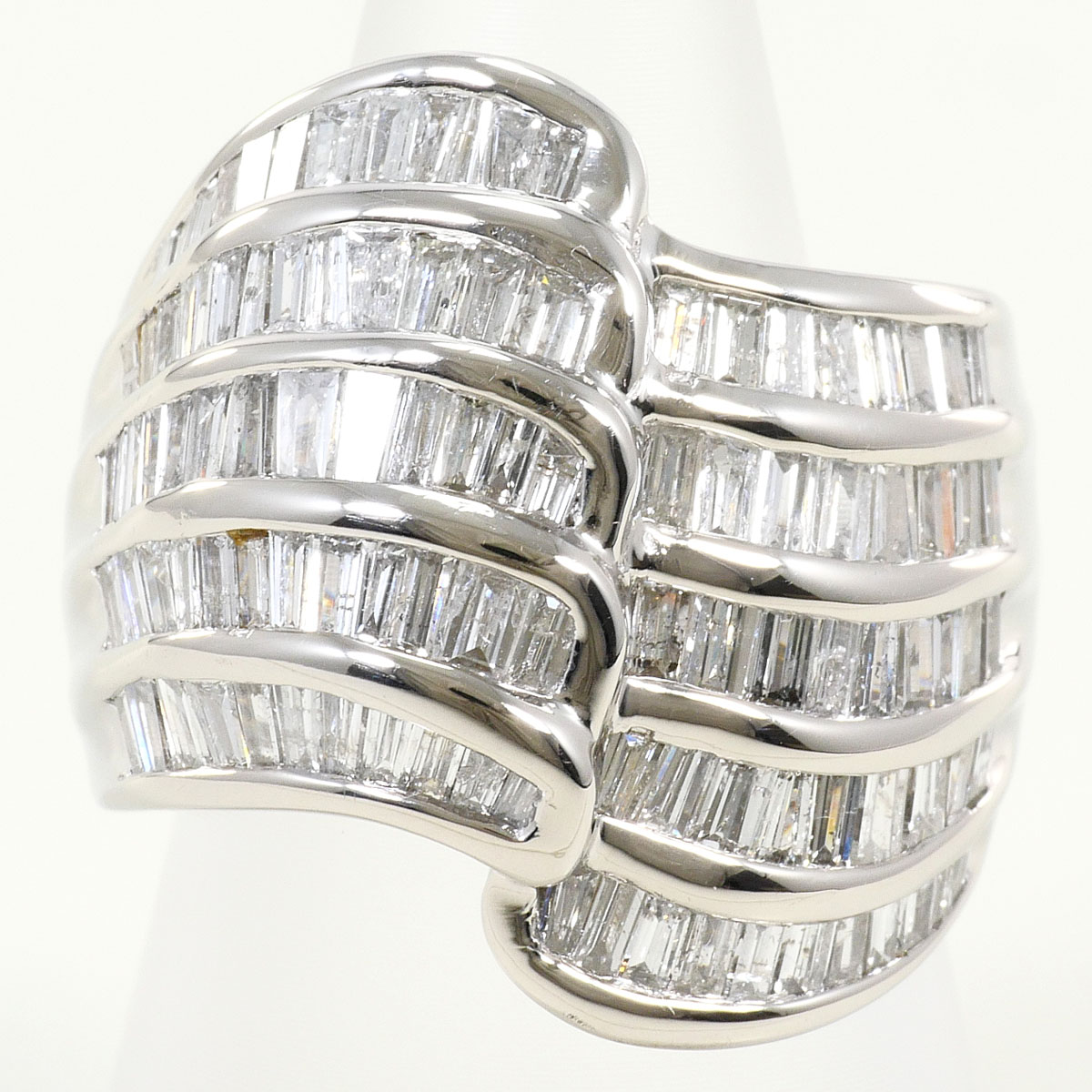 PT900/プラチナ リング・指輪 12.5号 ダイヤ 3.00ct 鑑別書 総重量約19.2g ジュエリー 送料無料 新品同様 【中古】 ギフトラッピング無料｜ワンダープライス　店
