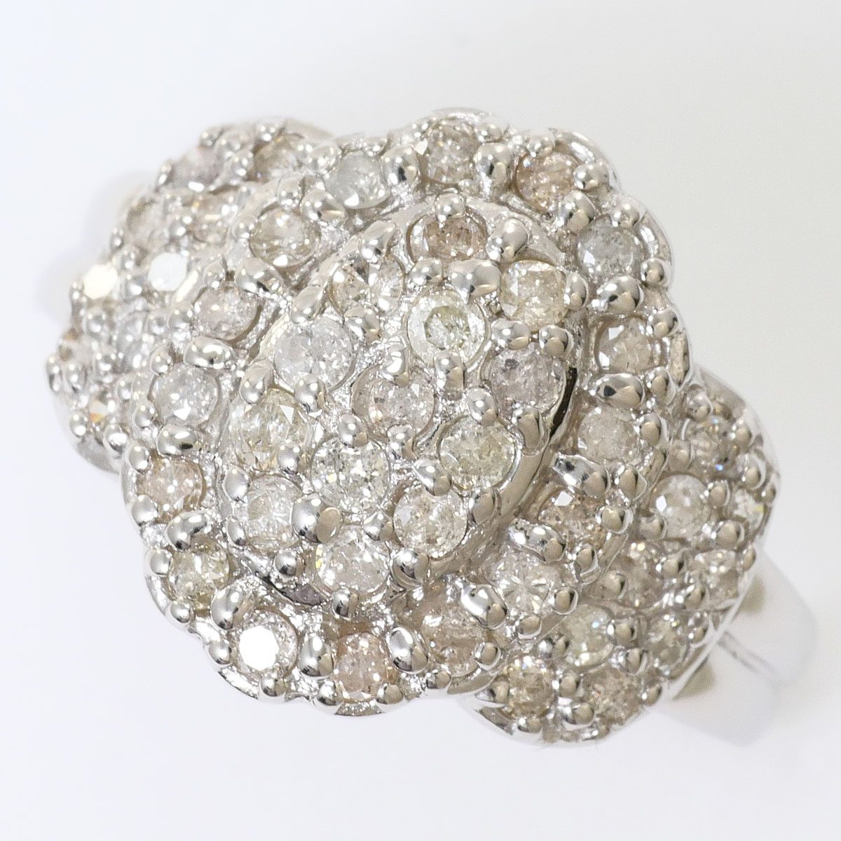 PT900/プラチナ リング・指輪 18号 ダイヤ 1.00ct 鑑別書 総重量約6.3g ジュエリー 送料無料 新品同様 【中古】 ギフトラッピング無料｜ワンダープライス　店
