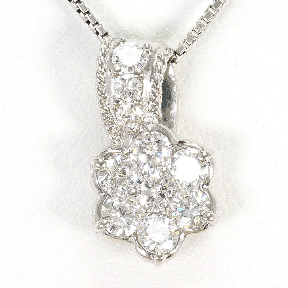 PT900/プラチナ PT850/プラチナ ネックレス ダイヤ 0.56ct 鑑別書 約40cm 総重量約4.0g ジュエリー 送料無料 新品同様 【中古】 ギフトラッピング無料|ワンダープライス 店