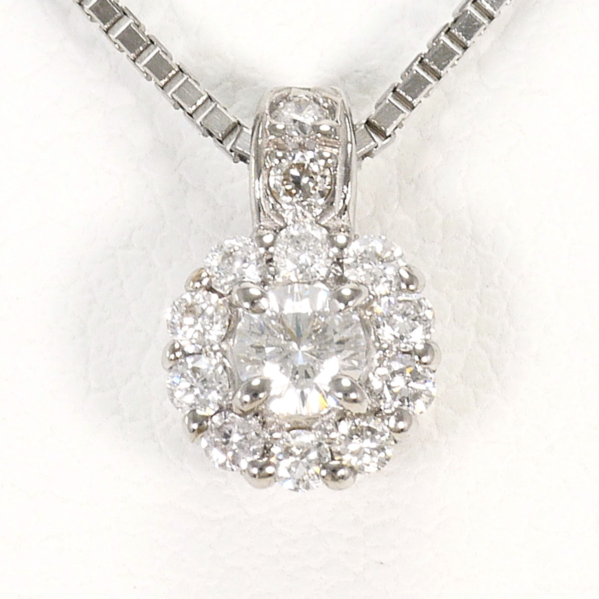 K18WG K14WG ネックレス ダイヤ 0.09ct ダイヤ 0.11ct 鑑別書 約50cm 総重量約3.1g ジュエリー 送料無料 新品同様 【中古】 ギフトラッピング無料｜ワンダープライス　店