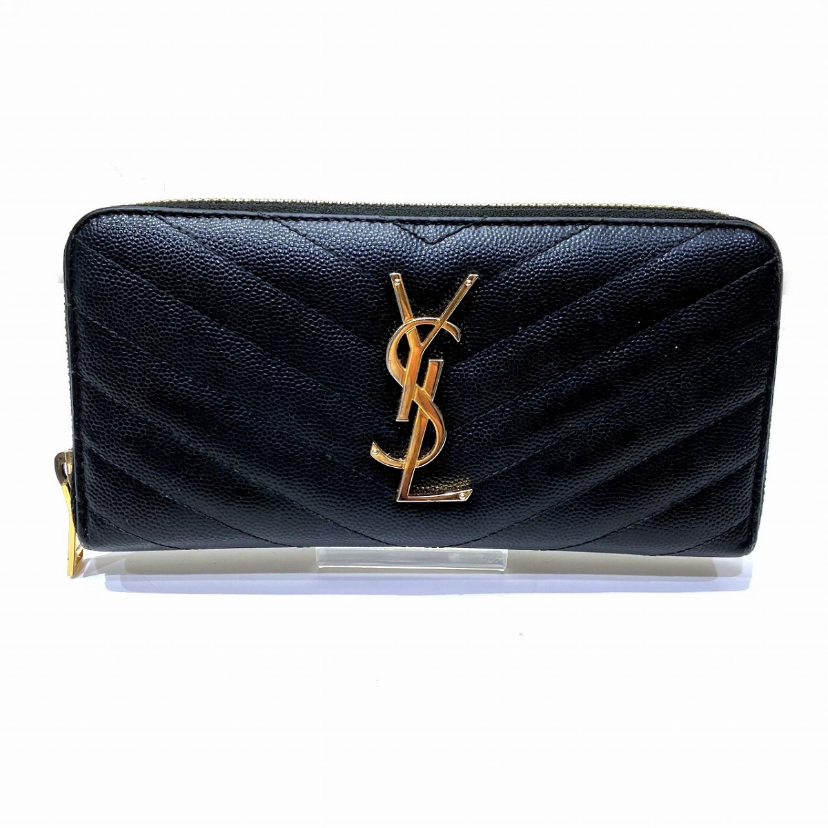 イヴ・サンローラン YVES SAINT LAURENT 長札入れ なめし革 358094 貨物輸送無料 【中古】