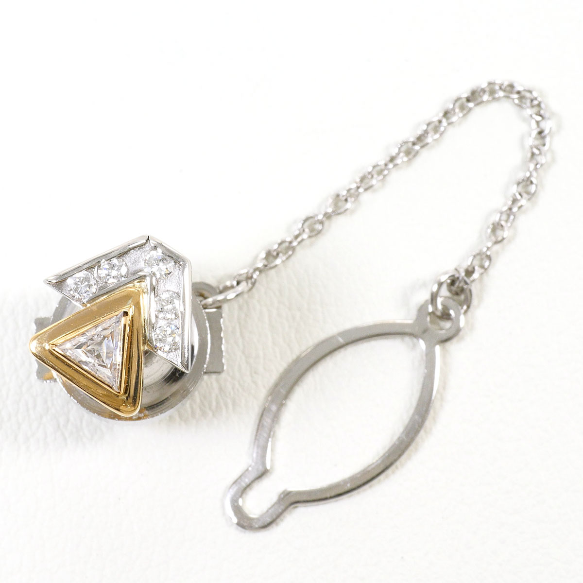K18YG ブローチ ダイヤ 0.24ct ダイヤ 0.11ct 鑑別書 総重量約4.6g ジュエリー 送料無料 新品同様 【中古】 ギフトラッピング無料｜ワンダープライス　店