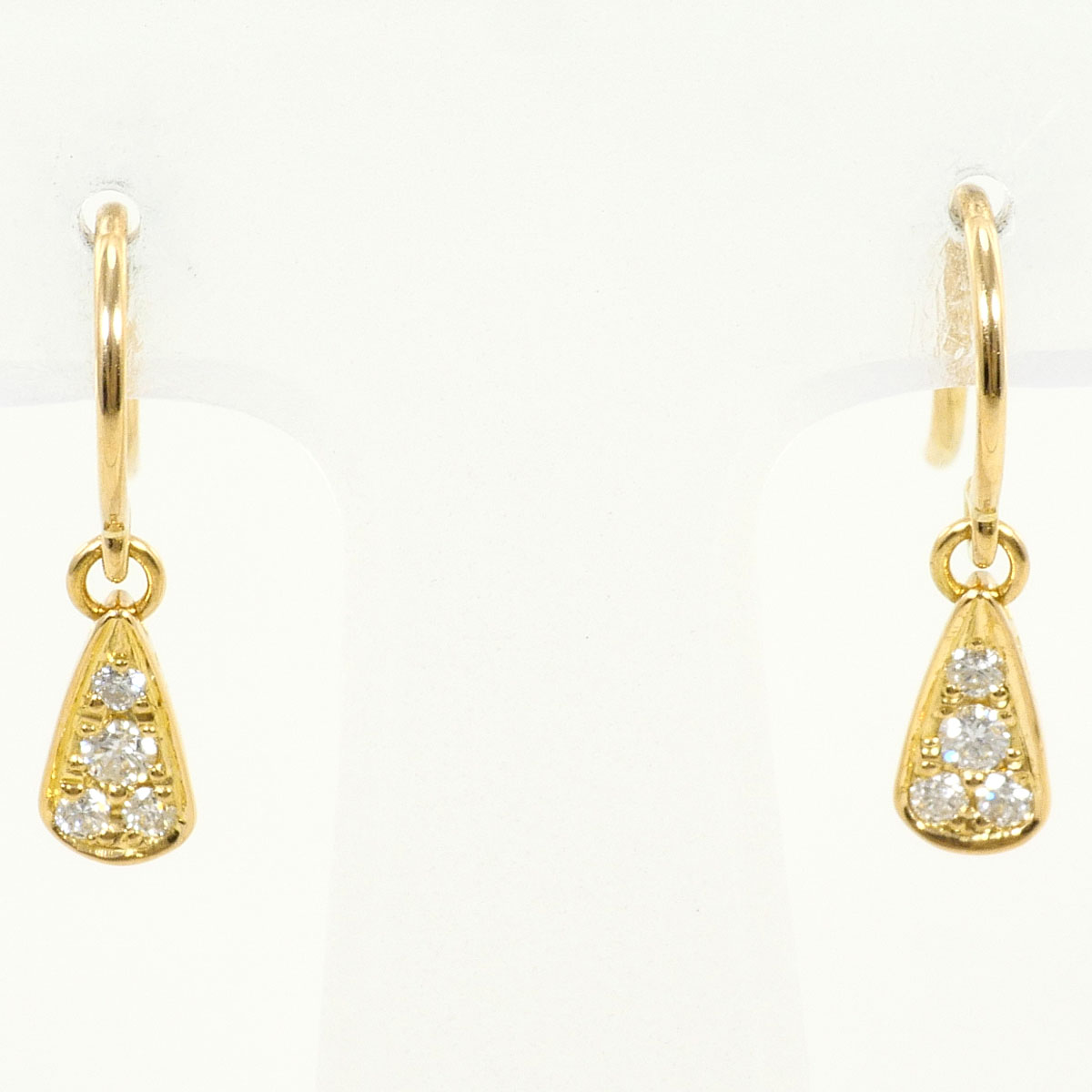 K18YG ピアス ダイヤ 0.07ct 総重量約1.2g ジュエリー 送料無料 新品同様 【中古】 ギフトラッピング無料|ワンダープライス 店
