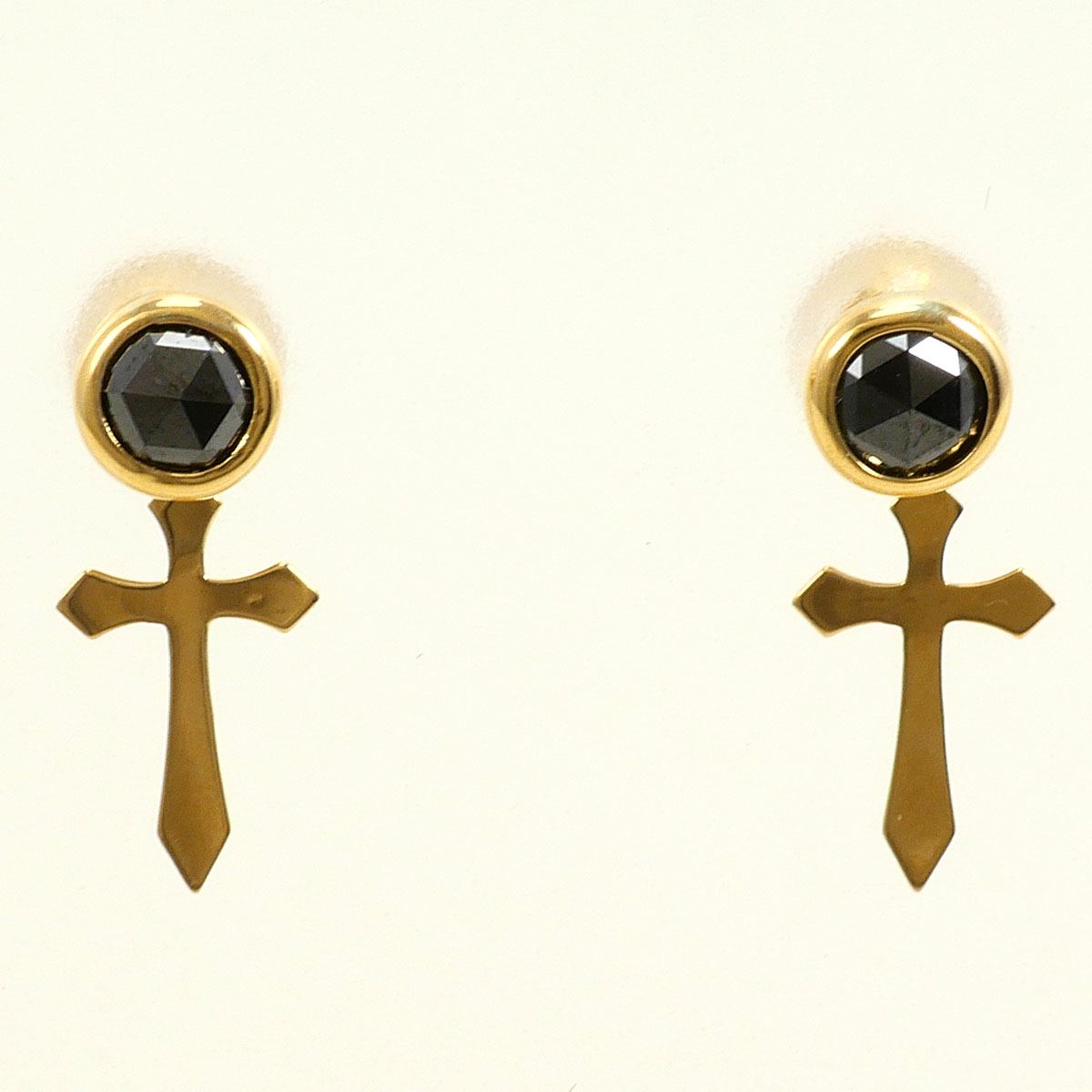 K18YG ピアス ブラックダイヤ 0.25ct 総重量約0.5g ジュエリー 送料無料 新品同様 【中古】 ギフトラッピング無料|ワンダープライス 店
