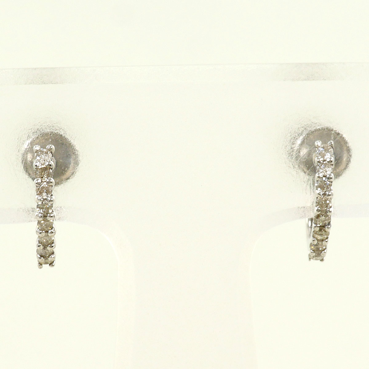 K18WG K14WG イヤリング ダイヤ 総重量約1.6g ジュエリー 送料無料 新品同様 【中古】 ギフトラッピング無料｜ワンダープライス　店