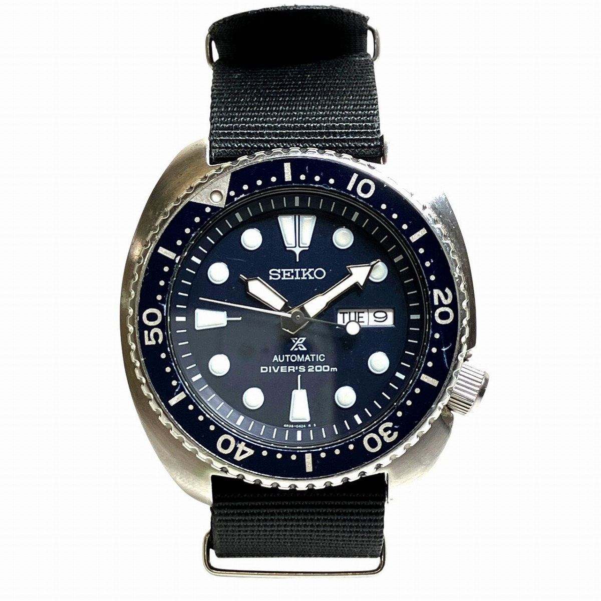 セイコー SEIKO プロスペックス ウォッチ 総掛け目約197g SS 麻・リネン 自動小銃一巻き 米国海軍文字記号盤 SRP773J1 貨物輸送無料 【中古】
