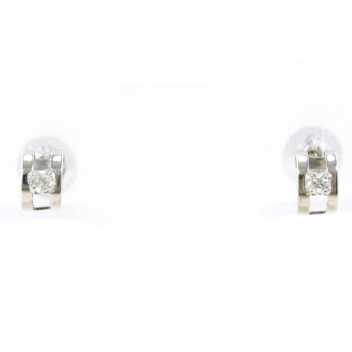 PT850/プラチナ ピアス ダイヤ 総重量約0.4g ジュエリー 送料無料 新品同様 【中古】 ギフトラッピング無料|ワンダープライス 店