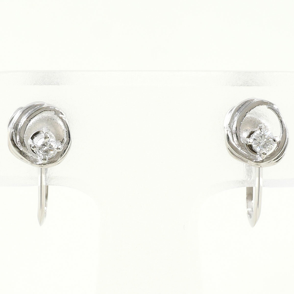 Pm850/プラチナ イヤリング ダイヤ 0.10ct 総重量約2.2g ジュエリー 送料無料 新品同様 【中古】 ギフトラッピング無料|ワンダープライス 店