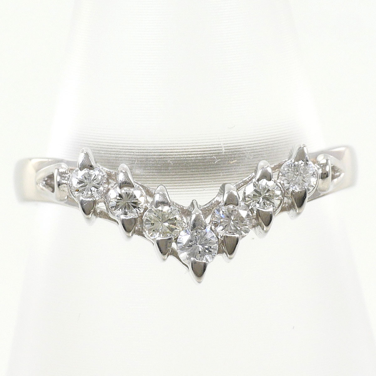 PT900/プラチナ リング・指輪 10号 ダイヤ 0.22ct 総重量約3.0g ジュエリー 送料無料 新品同様 【中古】 ギフトラッピング無料｜ワンダープライス　店