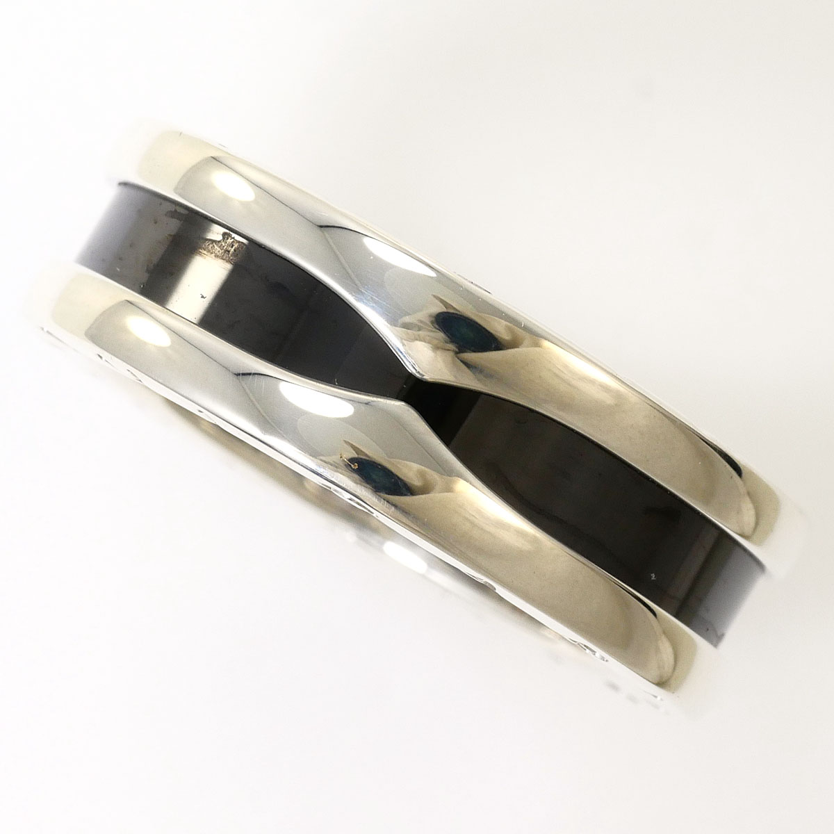 ブルガリ BVLGARI セーブザチルドレン シルバー925 セラミック リング・指輪 13号 総重量約6.3g ジュエリー 送料無料 新品同様 【中古】 ギフトラッピング無料｜ワンダープライス　店