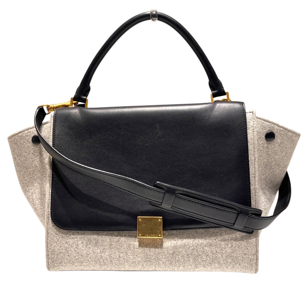 セリーヌ CELINE トラベラーズ 2way ハンドバック フェルト なめし革 169542 貨物輸送無料 【中古】