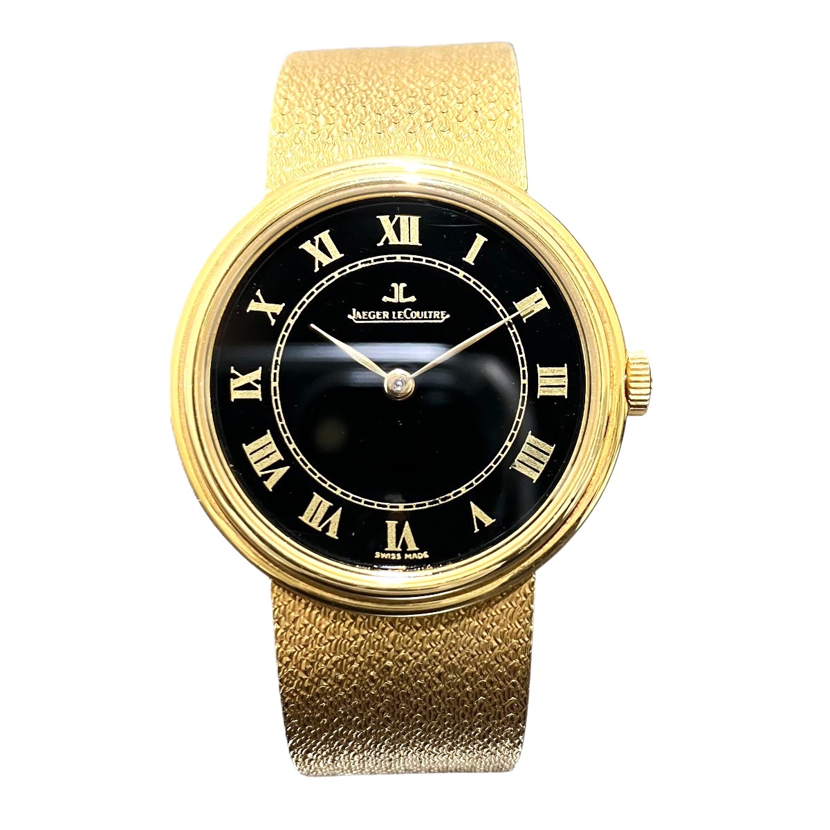 ジャガー・ルクルト JAEGER-LECOULTRE ラウンドウォッチ 腕時計 総重量約56.2g K18 K18 手巻き ブラック文字盤 19097-21 送料無料 【中古】|ワンダープライス 店
