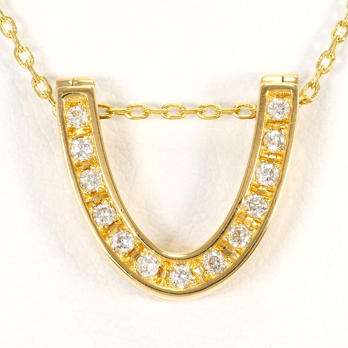 K18YG ネックレス ダイヤ 0.16ct 鑑別書 約49cm 総重量約4.0g ジュエリー 送料無料 新品同様 【中古】 ギフトラッピング無料｜ワンダープライス　店