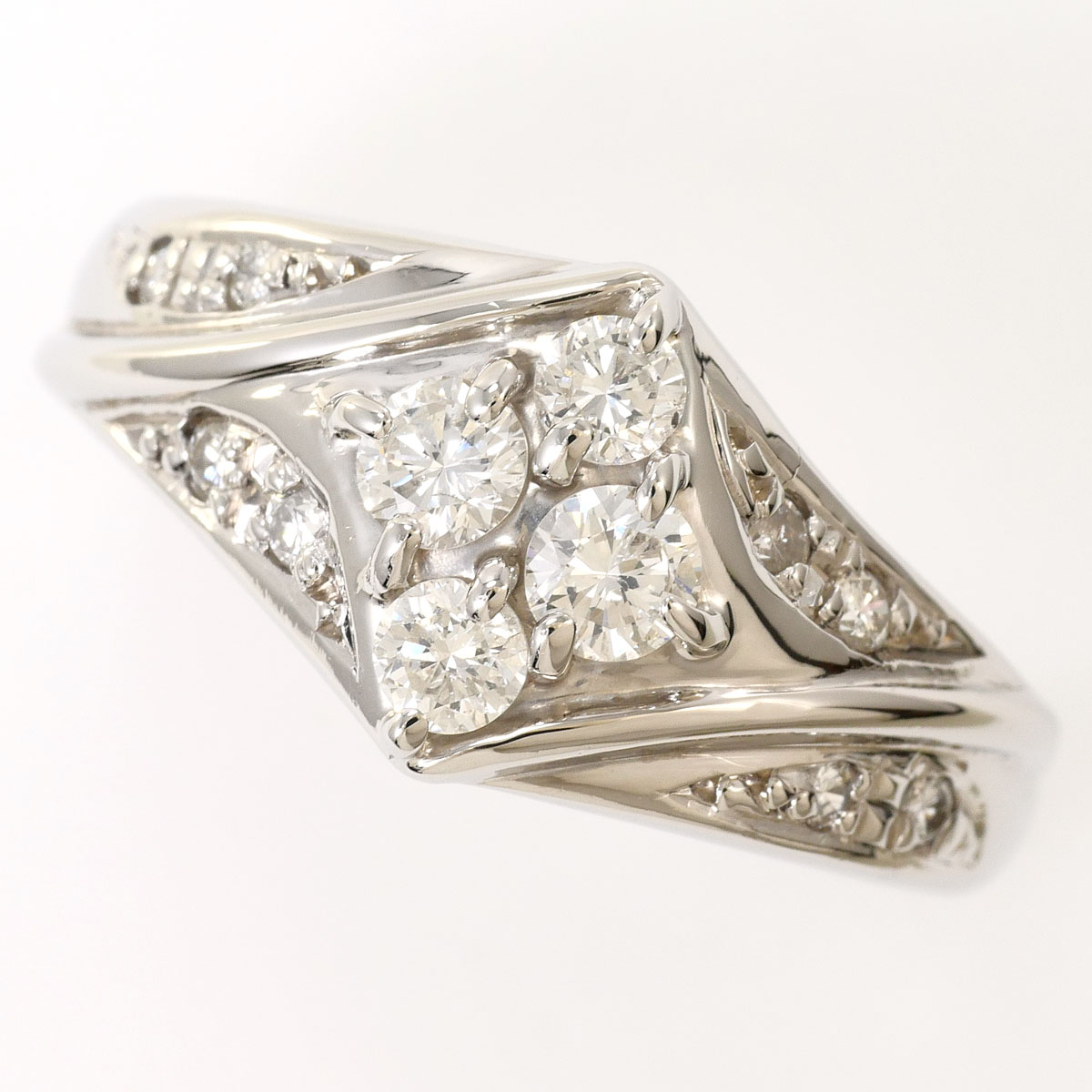 PT900/プラチナ リング・指輪 14号 ダイヤ 0.500 ct 鑑別書 総重量約6.0g ジュエリー 送料無料 新品同様 【中古】 ギフトラッピング無料｜ワンダープライス　店