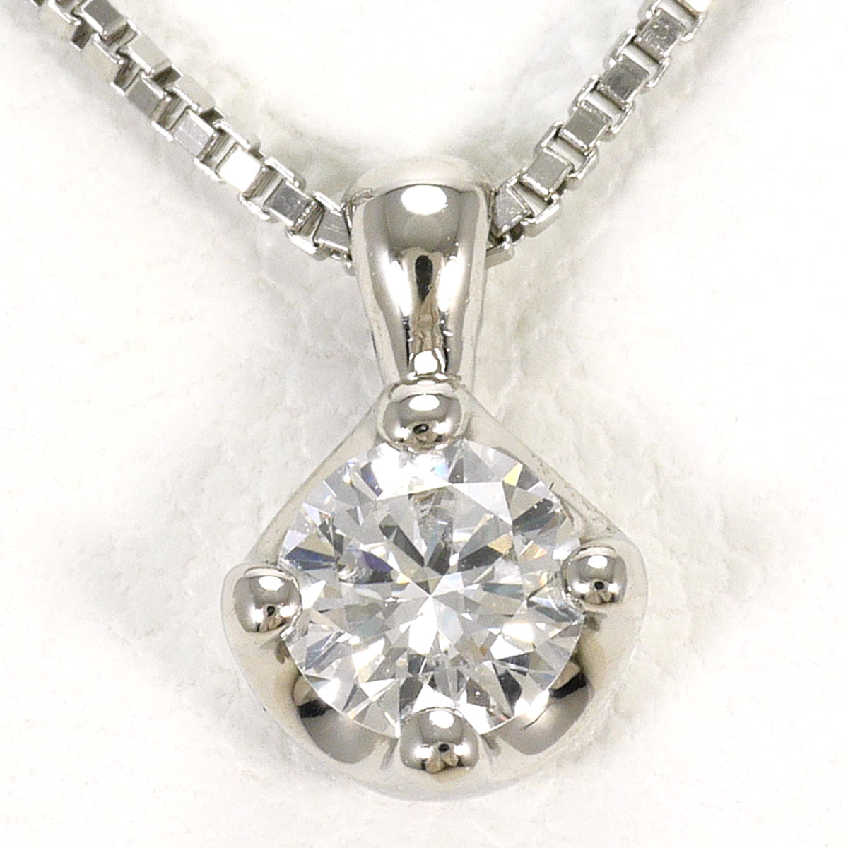 PT900/プラチナ PT850/プラチナ ネックレス ダイヤ 0.221ct SI2 鑑定書 約40cm 総重量約2.9g ジュエリー 送料無料 新品同様 【中古】 ギフトラッピング無料|ワンダープライス 店