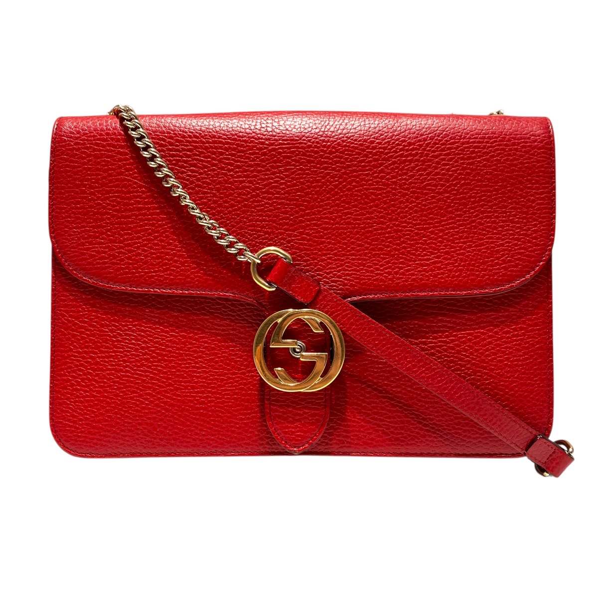 グッチ GUCCI ショルダーバッグ インターロッキングG なめし革 510303 貨物輸送無料 【中古】