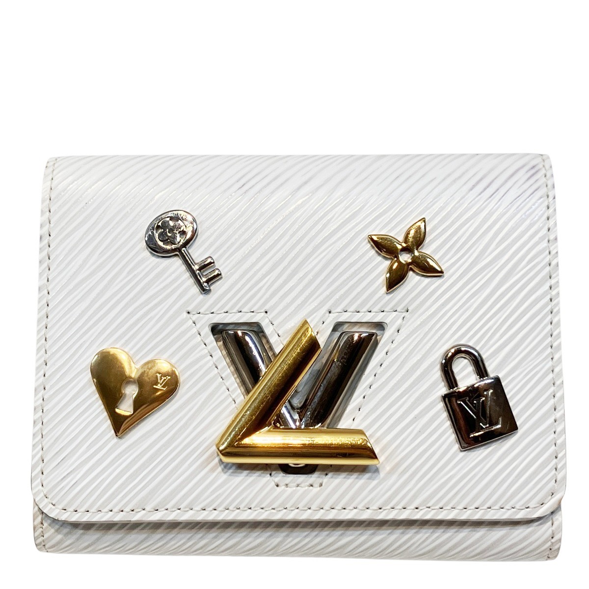 ルイ・ヴィトン LOUIS VUITTON ポルトフォイユ･捻じれ パウダーコンパクト 三つ折り紙入れ エピ 優しいこと鍵を掛ける なめし革 M63990 貨物輸送無料 【中古】