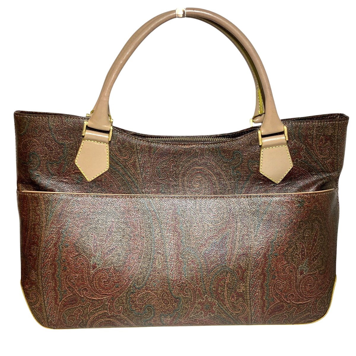 エトロ ETRO ハンドバック ペイズリー柄 なめし革 貨物輸送無料 【中古】