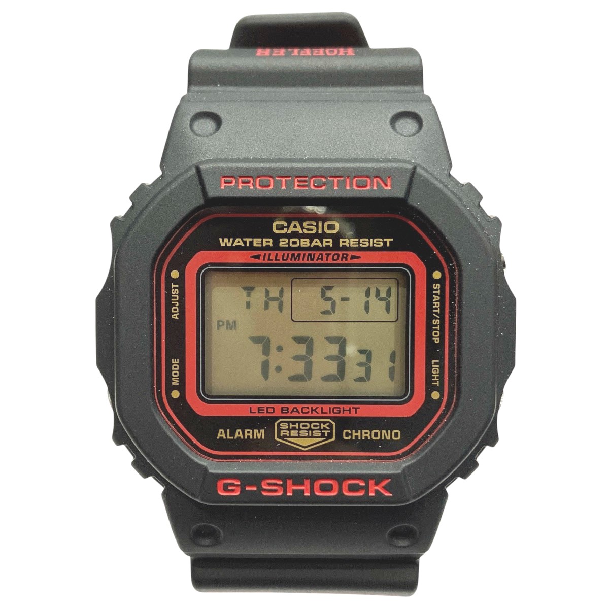 カシオ CASIO G-SHOCK ケルヴィン ホフラー ウオッチ 総掛け目約52g SS 脂 石英 黒いこと文字記号盤 DW-5600KH 貨物輸送無料 【中古】