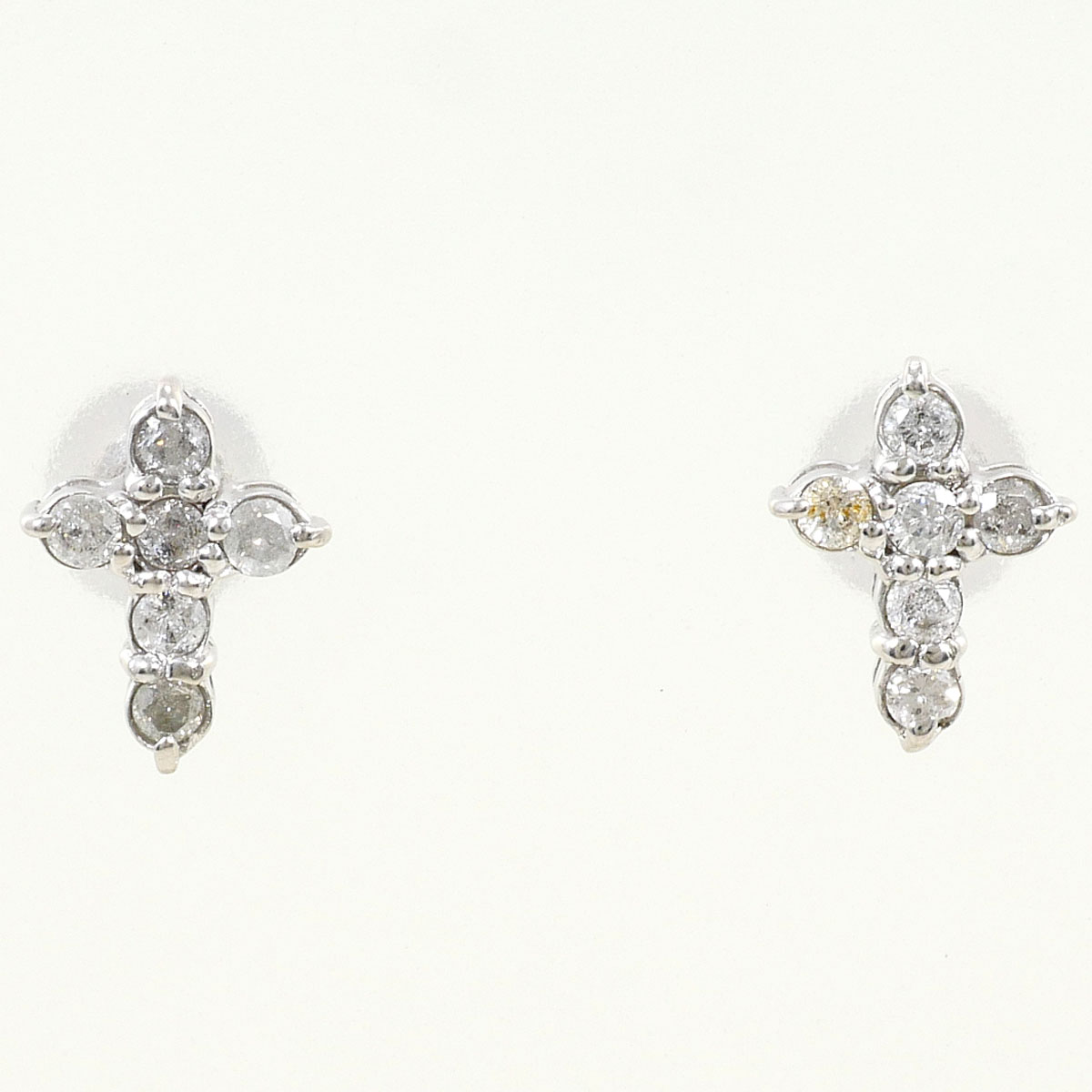K18WG ピアス ダイヤ 0.10ct 総重量約0.7g ジュエリー 送料無料 新品同様 【中古】 ギフトラッピング無料|ワンダープライス 店