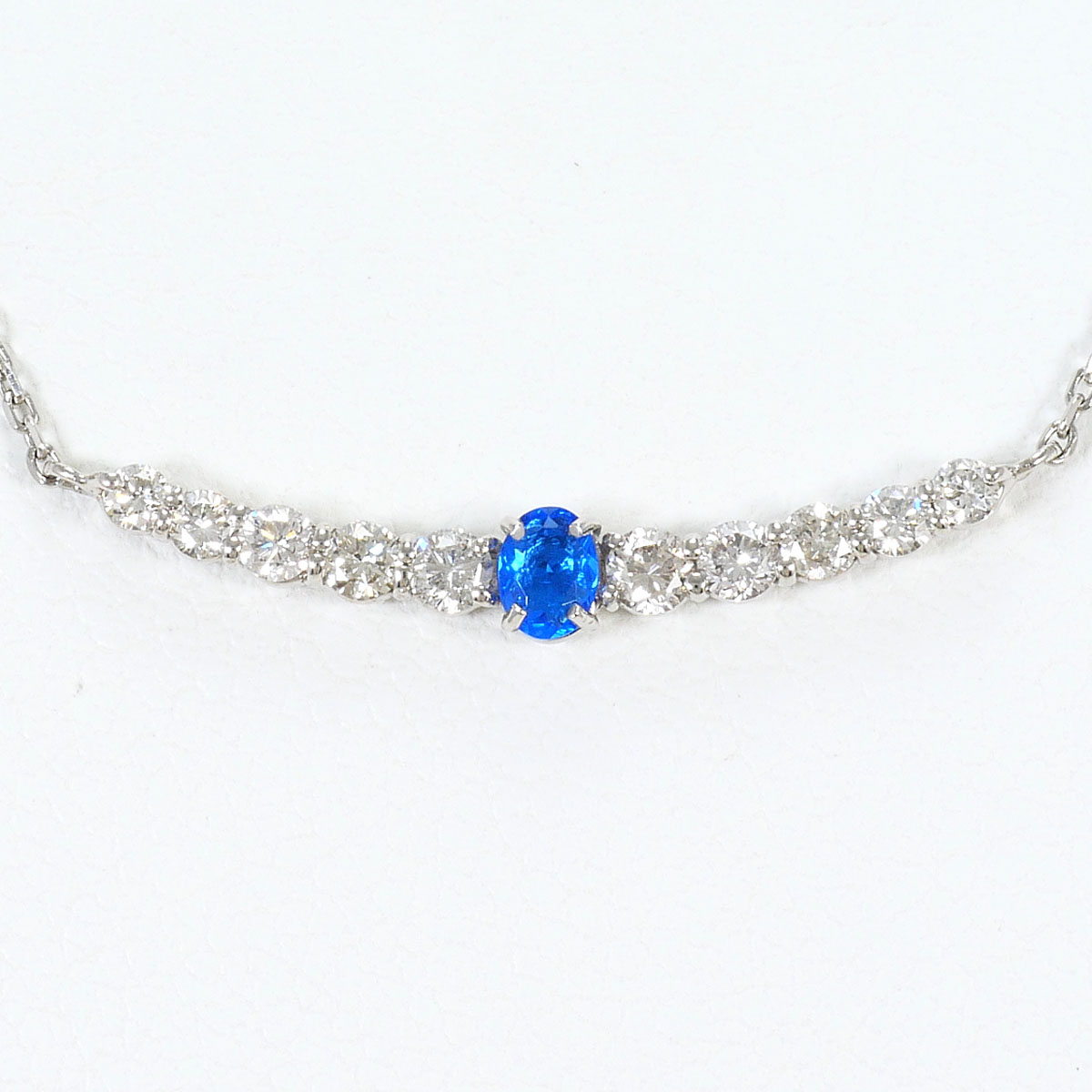 PT900/プラチナ PT850/プラチナ ネックレス ダイヤ 0.25ct アウイナイト 0.06ct 約47cm 総重量約2.5g ジュエリー 送料無料 新品同様 【中古】 ギフトラッピング無料｜ワンダープライス　店