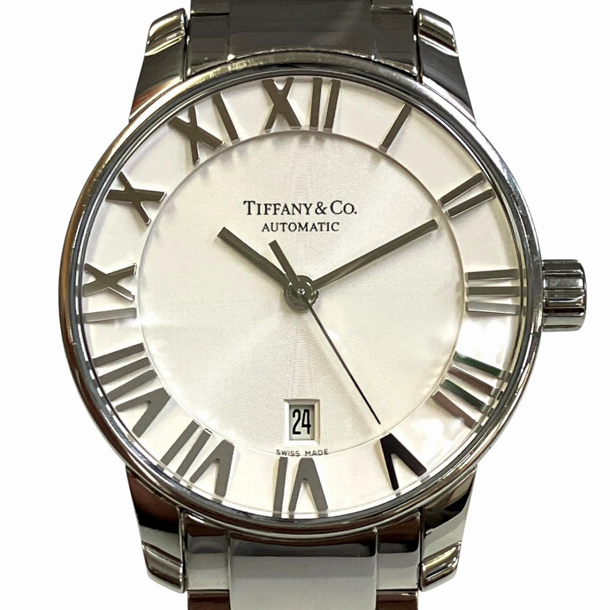 ティファニー TIFFANY\u0026Co. アトラスドーム ウオッチ 総掛け目約65.6g SS SS 自動小銃一巻き 白いこと文字記号盤 Z1830.68.10A21A00A 貨物輸送無料 【中古】