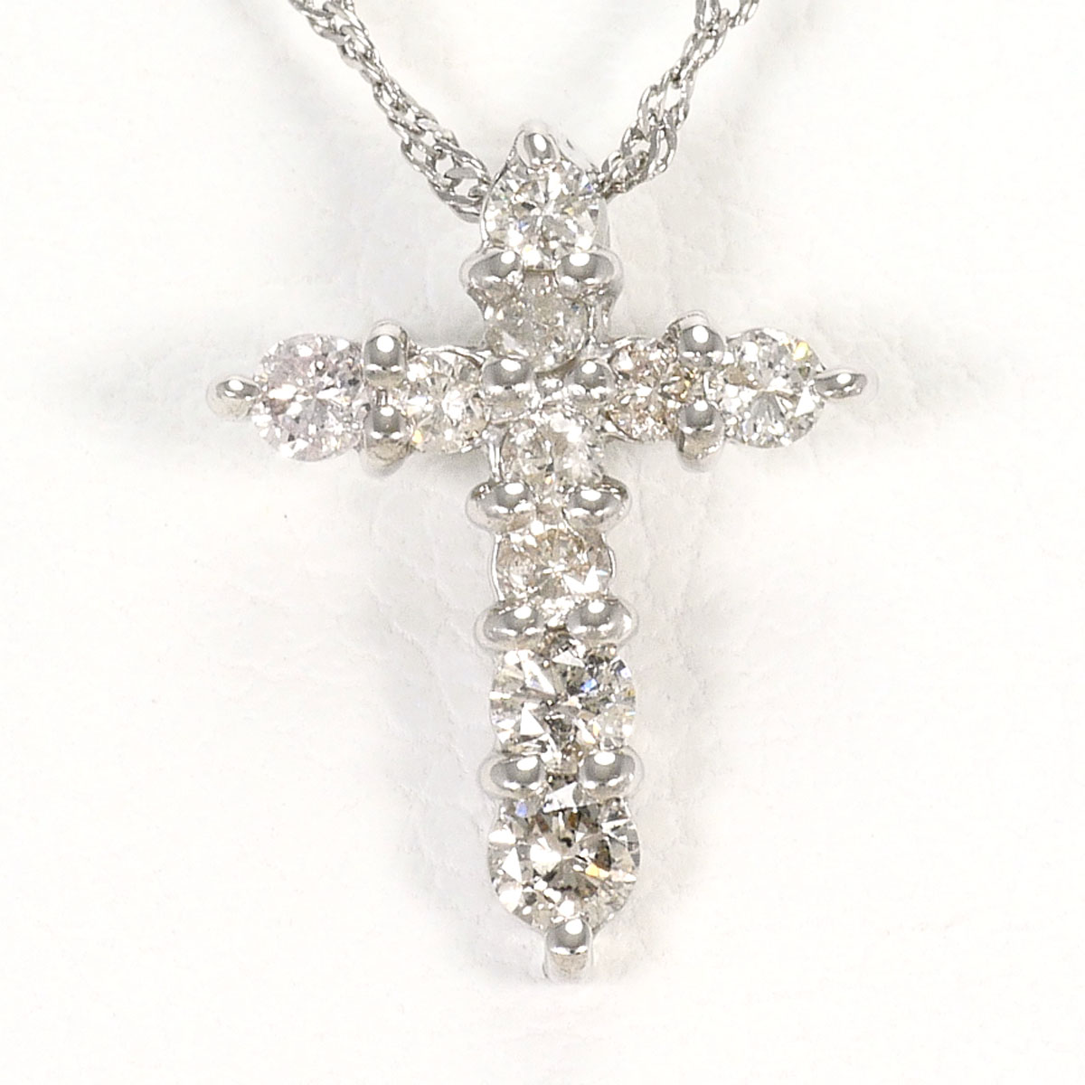 PT900/プラチナ PT850/プラチナ ネックレス ダイヤ 0.20ct 約41cm 総重量約1.6g ジュエリー 送料無料 新品同様 【中古】 ギフトラッピング無料|ワンダープライス 店