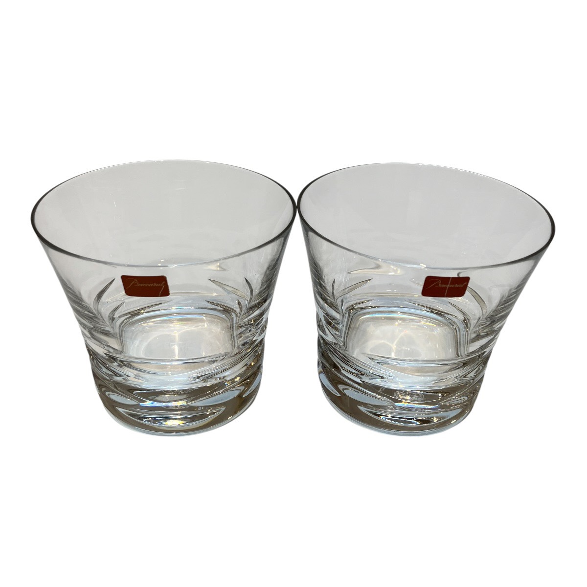 バカラ Baccarat 鍵を掛ける水のみ ２客書き割り 食器類 ローラ 総掛け目約496.2g 結晶硝子 貨物輸送無料 【中古】