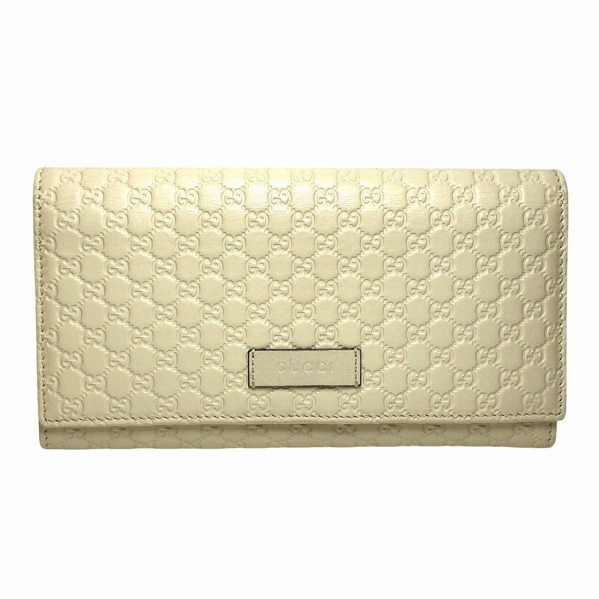 グッチ GUCCI 長銭入れ マイクログッチシマ なめし革 449369 貨物輸送無料 【中古】