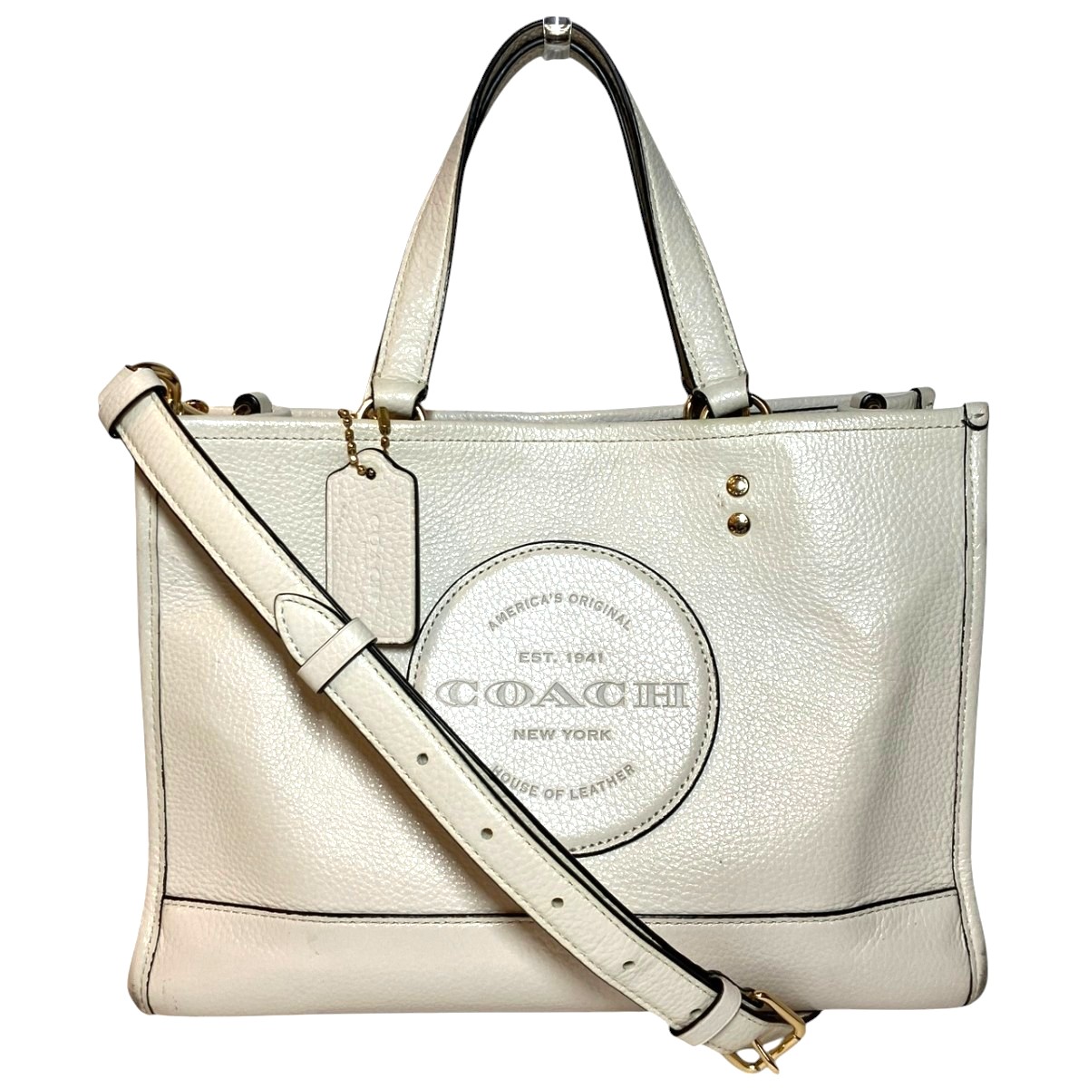 コーチ職 COACH デンプシー 持ちはこび櫂 ウィズ 継ぎ切れ ハンドバック なめし革 C2004 貨物輸送無料 【中古】