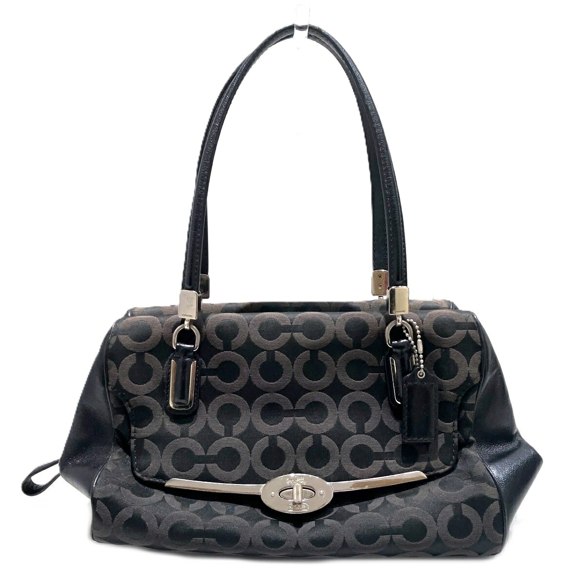 コーチ職 COACH トートバッグ 帆布 なめし革 25638 貨物輸送無料 【中古】