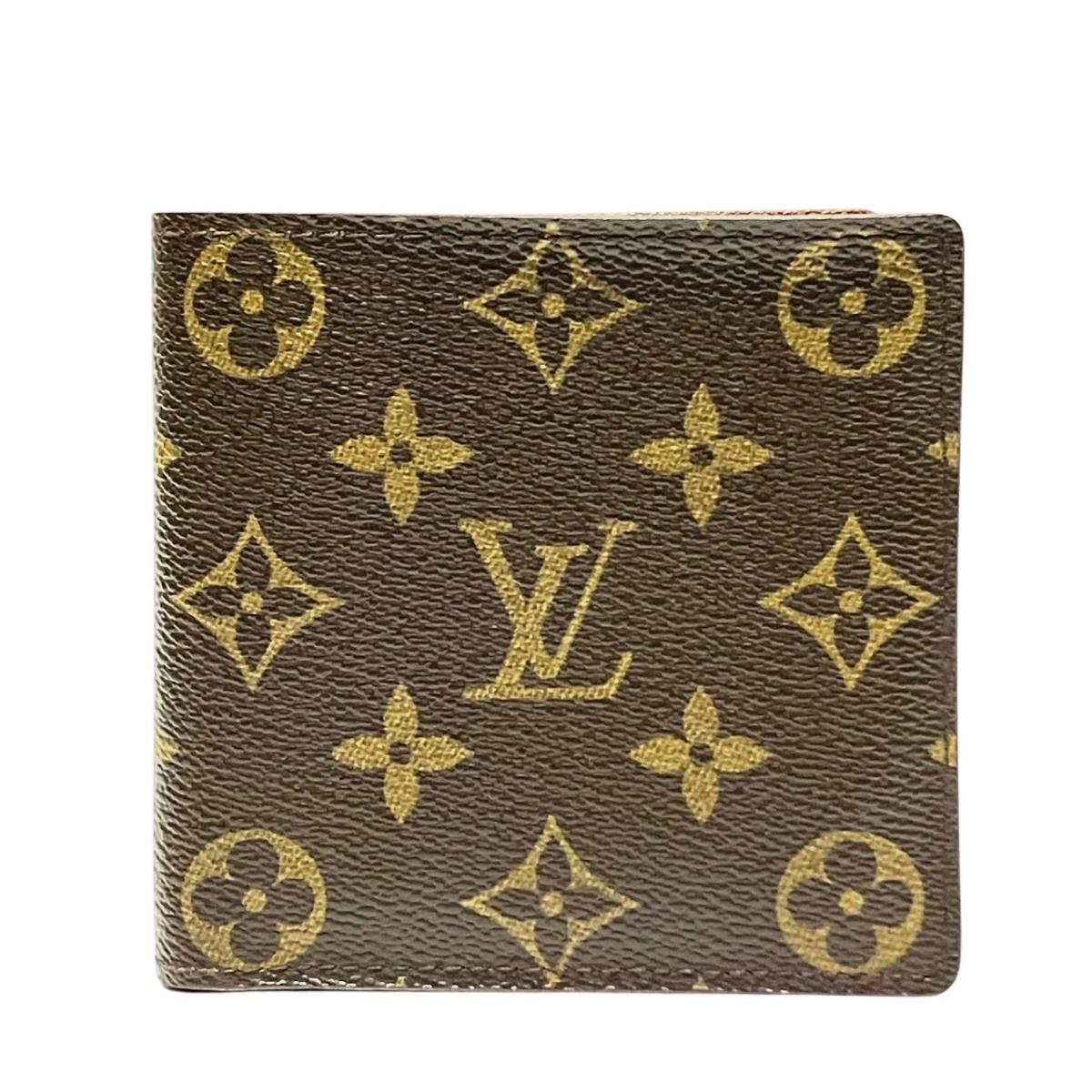ルイ・ヴィトン LOUIS VUITTON ポルトフォイユマルコ 二つ折り紙入れ モノグラム トアル地 M61675 貨物輸送無料 【中古】