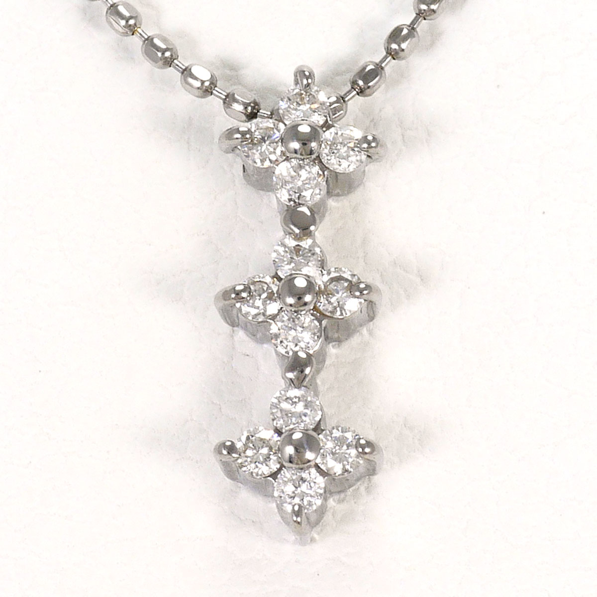 K18WG ネックレス ダイヤ 0.12ct 約40cm 総重量約1.8g ジュエリー 送料無料 新品同様 【中古】 ギフトラッピング無料|ワンダープライス 店