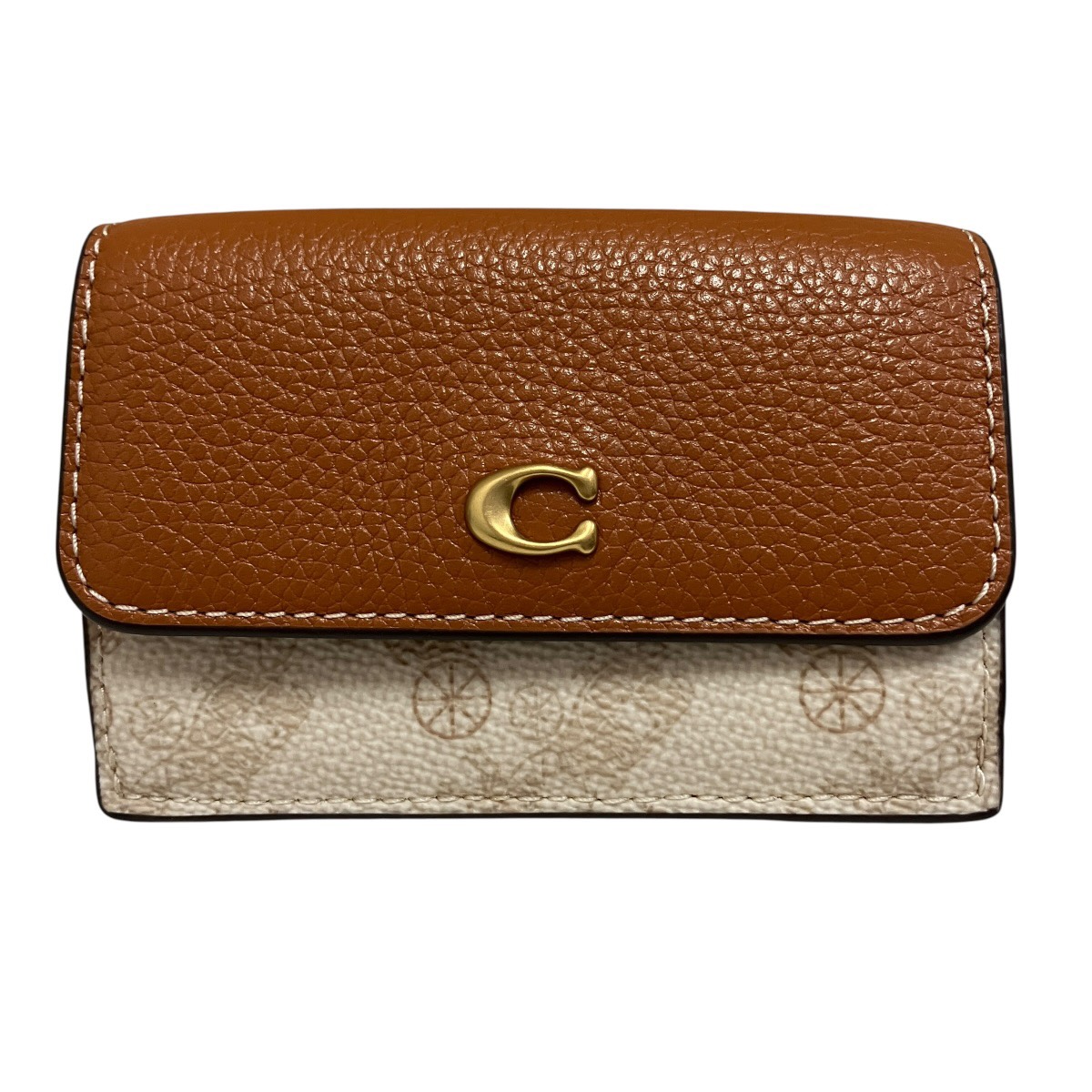 コーチ COACH ミニ トライフォールド ウォレット・ホース アンド キャリッジ プリント 三つ折り財布 エッセンシャル PVC レザー CZ483 送料無料 【中古】｜ワンダープライス　店
