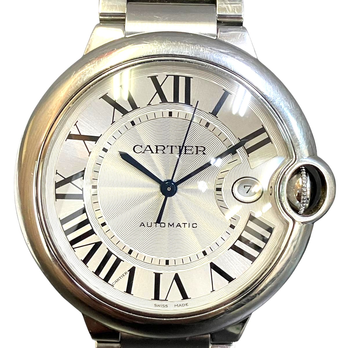 カルティエ CARTIER バロン 青碧 ドゥ カルティエ ウオッチ 総掛け目約145.8g SS SS 自動小銃一巻き しろがね色文字記号盤 WSBB0049 貨物輸送無料 【中古】
