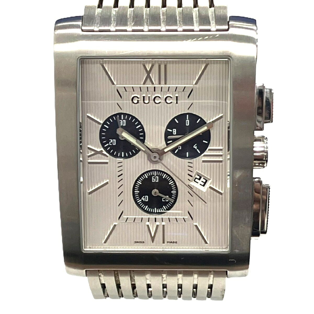 グッチ GUCCI G地下鉄道 ウォッチ 総掛け目約140.4g SS SS 石英 しろがね色文字記号盤 8600M 貨物輸送無料 【中古】