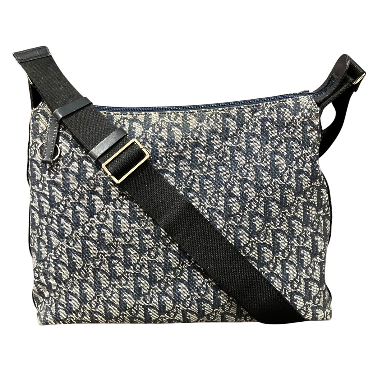 クリスチャンディオール Dior ショルダーバッグ トロッター 帆布 なめし革 LOG44130  貨物輸送無料 【中古】